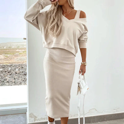 CONJUNTO 2 PIEZAS – SUÉTER OVERSIZE + FALDA