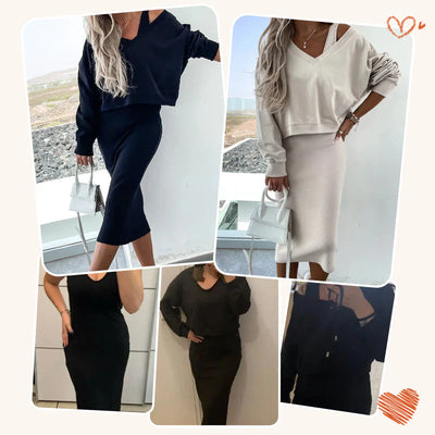CONJUNTO 2 PIEZAS – SUÉTER OVERSIZE + FALDA